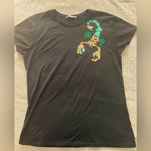 Zara Bead and Sequin Scorpion T-Shirt
